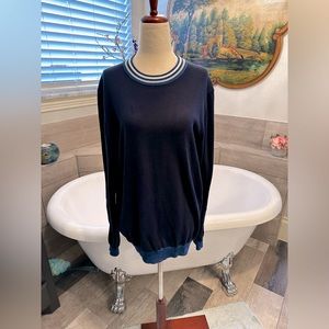Like New Hugo Boss Men Navy Blue & White/Blue Slim Fit Sexy Muscle Hug Sweater